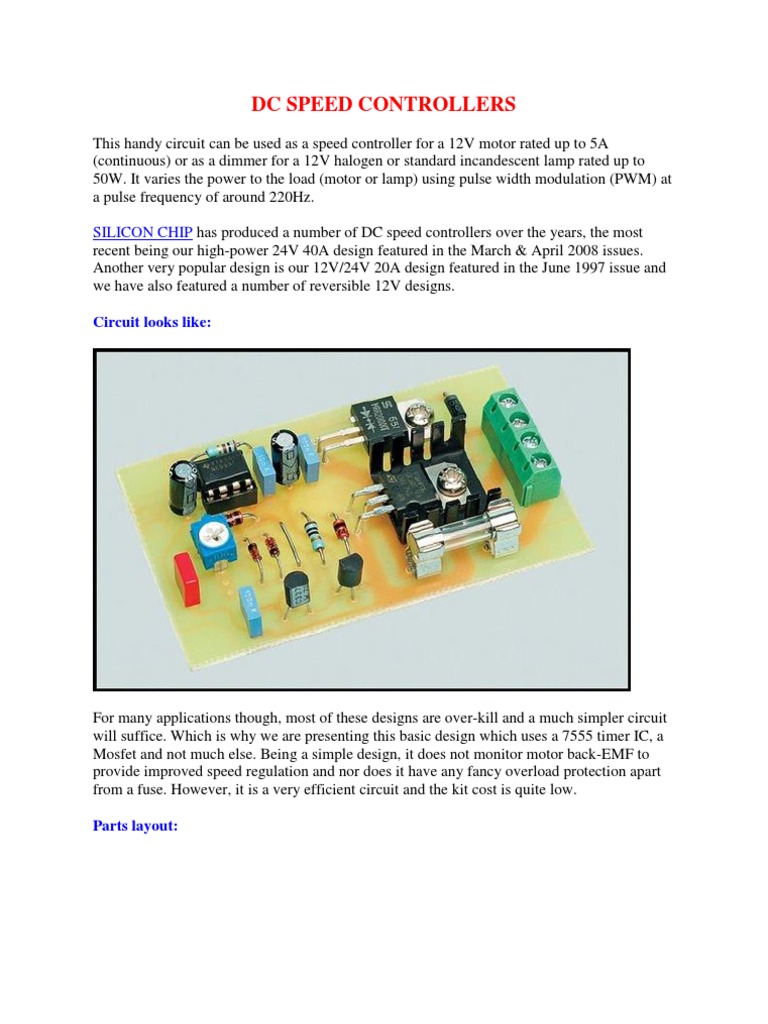 DC Speed Controllers | PDF | Usb | Electrical Connector