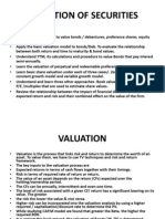 Valuation of Securities