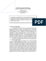 La Planification Linguistique en Algerie Ou L'effet de Boomerang Sur Les Representations Sociolinguistiques