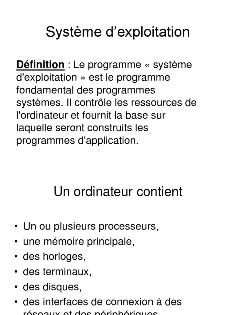 Système D'exploitation | PDF | Système d'exploitation | Programme ...