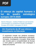 Comunicação Reforço do Capital Humano à Luz do Quadro Comunitário 2014-2020