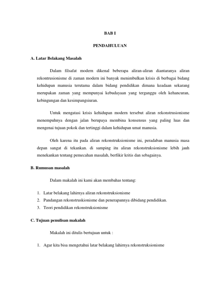 Filsafat Pendidikan Rekonstruksionisme