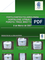 Fertilizantes foliares Nutrifer para hortalizas, citrus, soja y más cultivos