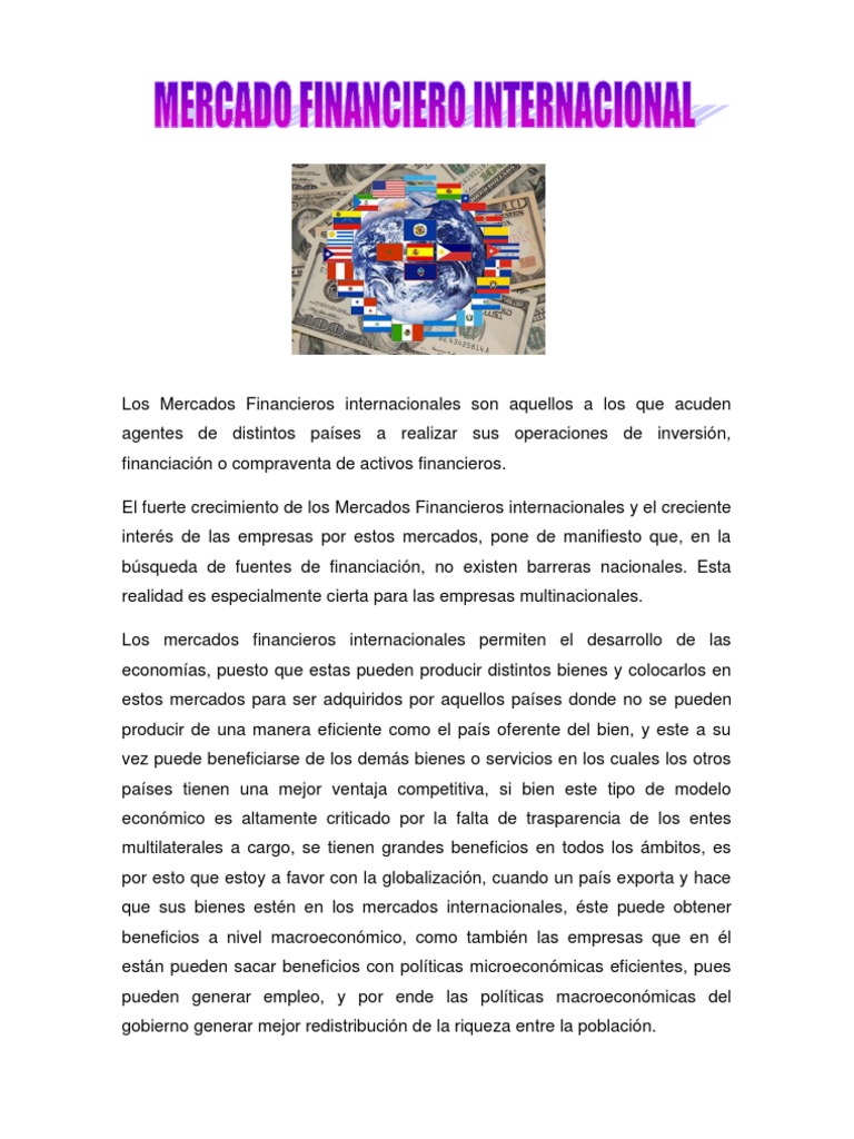 Mercados Financieros Internacionales y Forex | PDF | Mercado de divisas ...