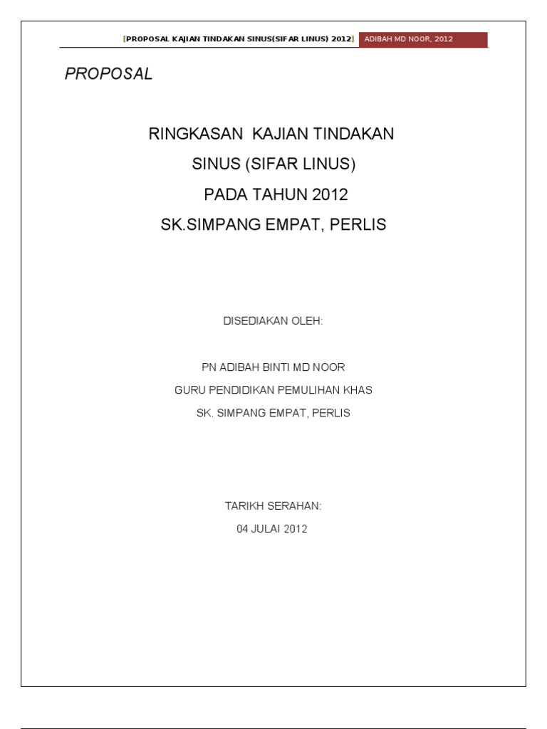 Kajian Tindakan Linus Sk Smpg 4 Pdf