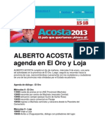 ALBERTO ACOSTA con agenda en El Oro y Loja