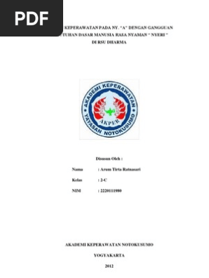 Laporan Pendahuluan Kebutuhan Dasar Manusia Dengan Gangguan Kebutuhan Rasa Aman Dan Nyaman