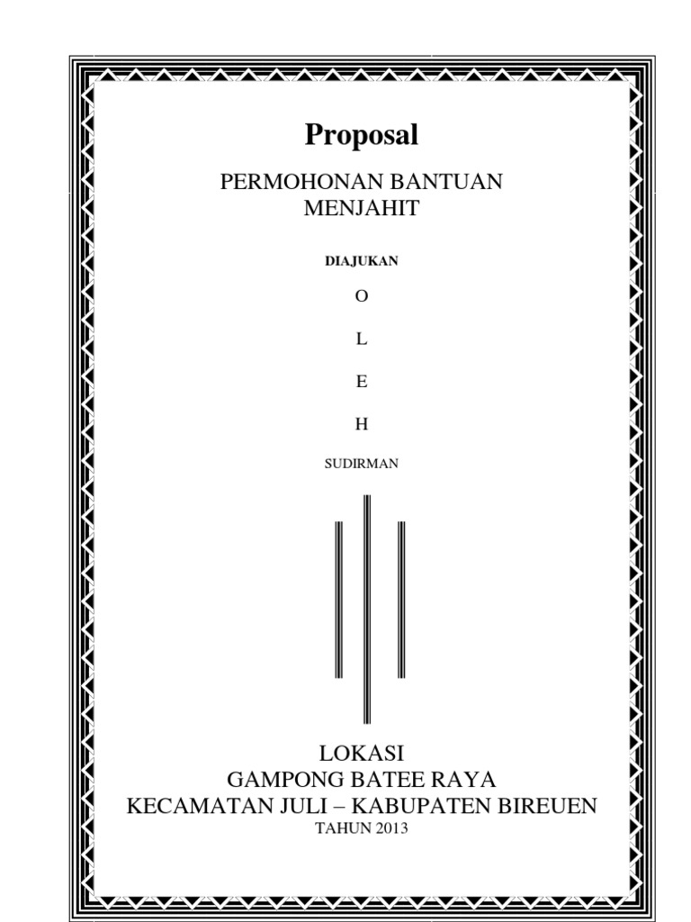 Proposal Mesin Jahit