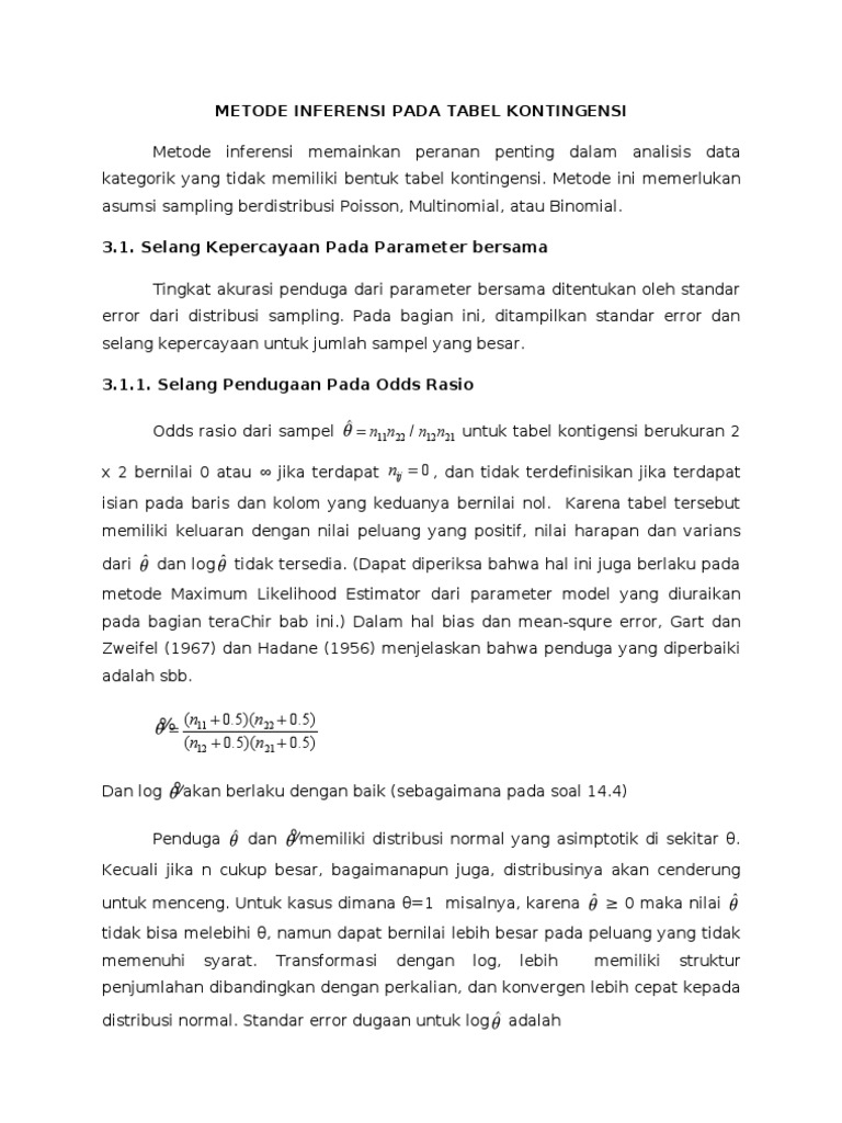 Metode Inferensi Pada Tabel Kontingensi