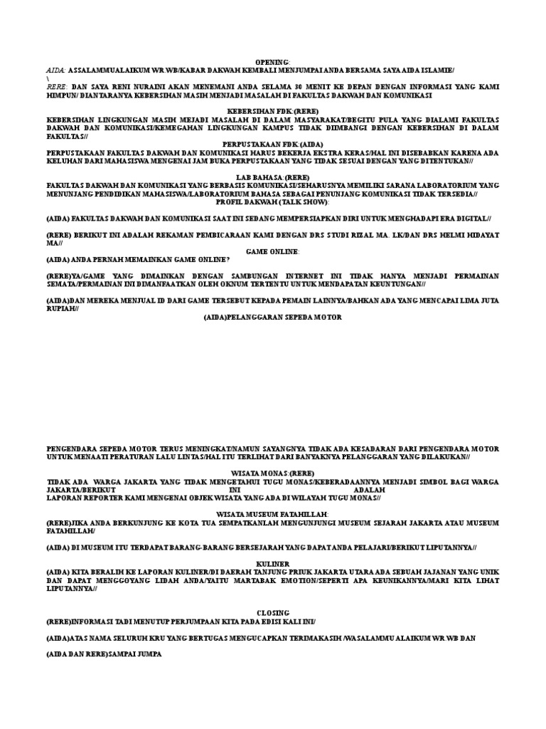 Contoh Teks Reporter Berita Tempat Wisata | Tempat Wisata Indonesia