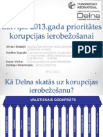 Latvijas 2013 Gada Prioritates Korupcijas Ierobezosanai