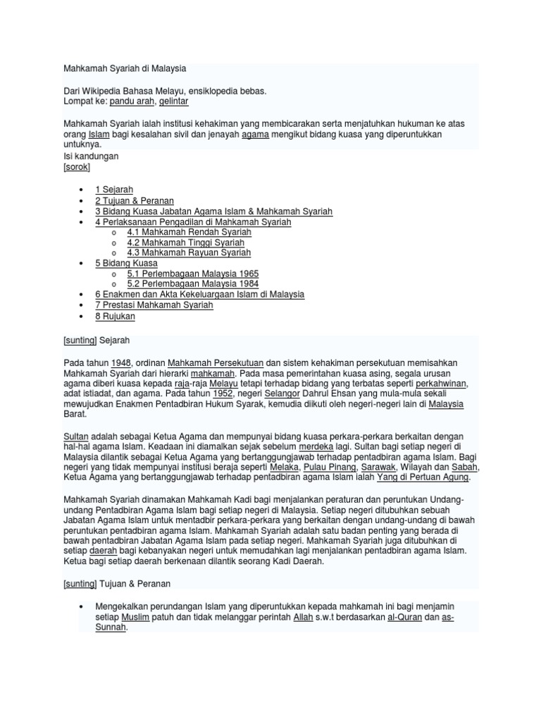 Mahkamah Syariah Di Malaysia  PDF