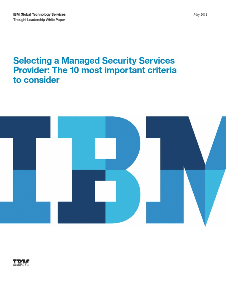 Selecting A Managed Security Services Provider | PDF | Computer ...