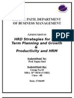 15880405 Report on HRD Strategies for Longterm Planning Growth and Productivity and HRM