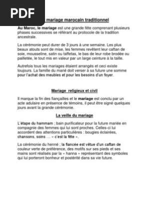 Le Mariage Marocain Traditionnel Fiancailles Mariage