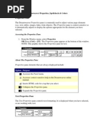 Macromedia Dreamweaver Properties, Spellcheck & Colors Properties Pane