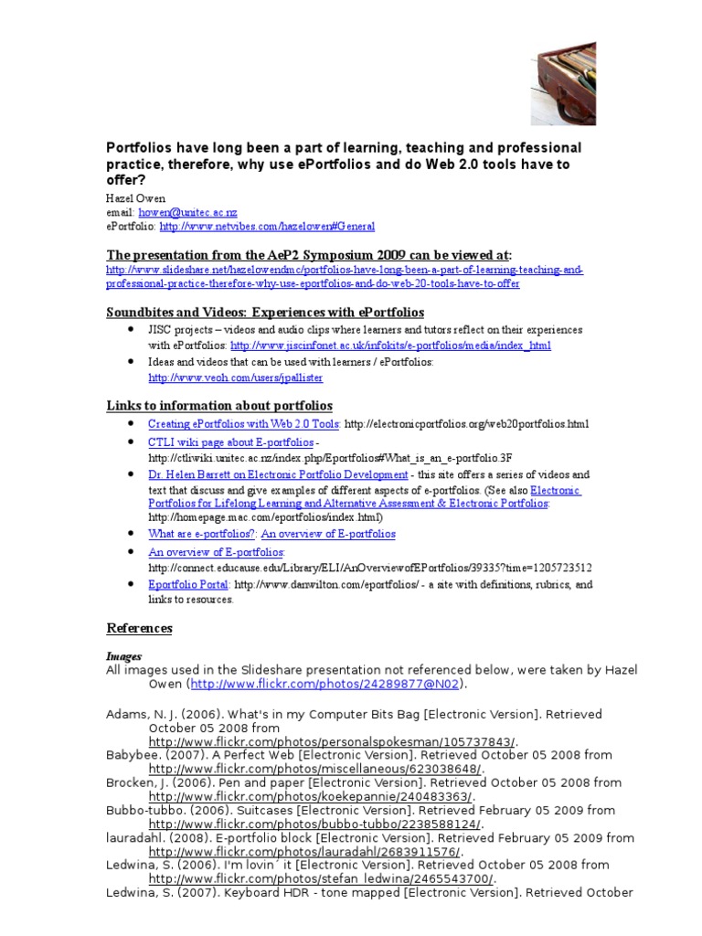 ePortfolio Development for Social Work | PDF | Educational Technology ...