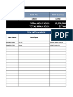 Quick Calculator: Item Information