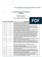 Griglia Italiano SNV0910 Classe V Primaria