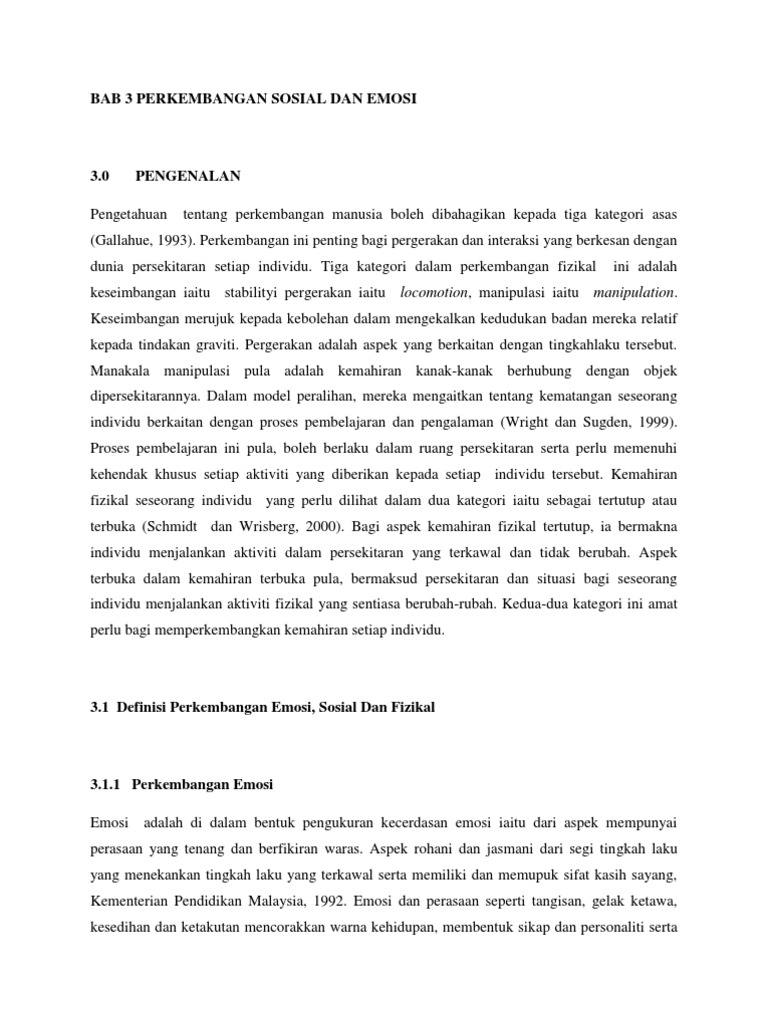 Perkembangan Sosial Dan Emosi Pdf
