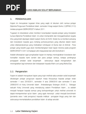 Kajian Solat Jemaah 2011 Pdf