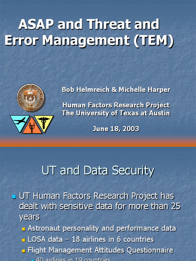 UT Threat and Error Management Model | PDF | Air Traffic Control | Risk
