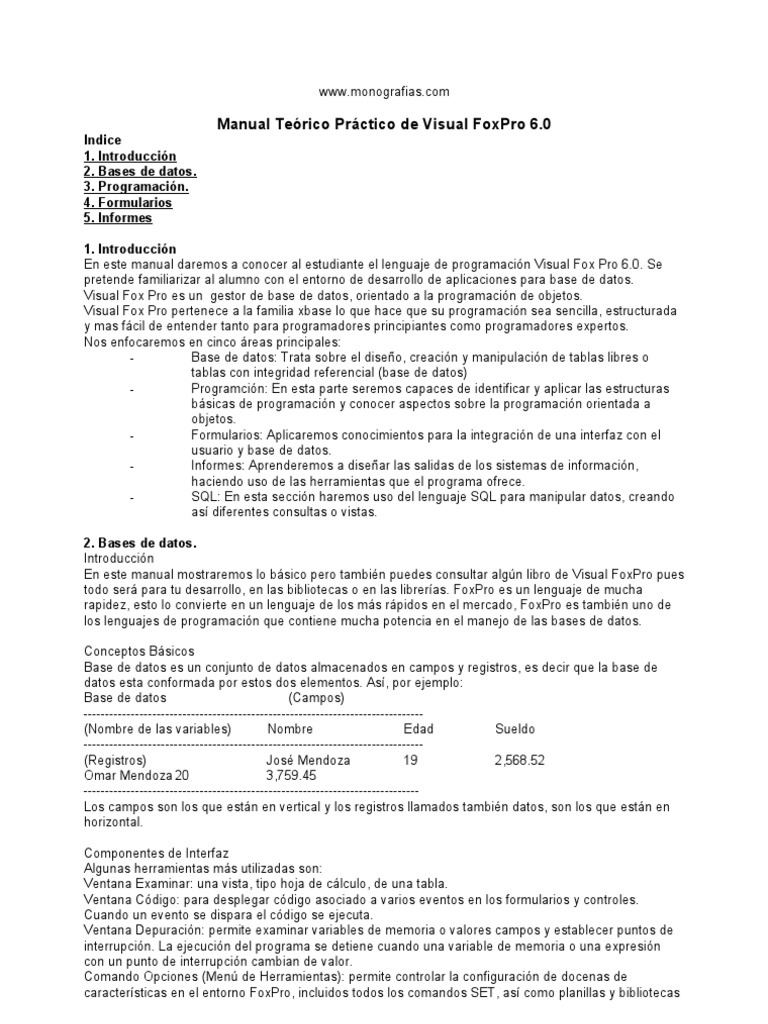 Manual de VFP | PDF