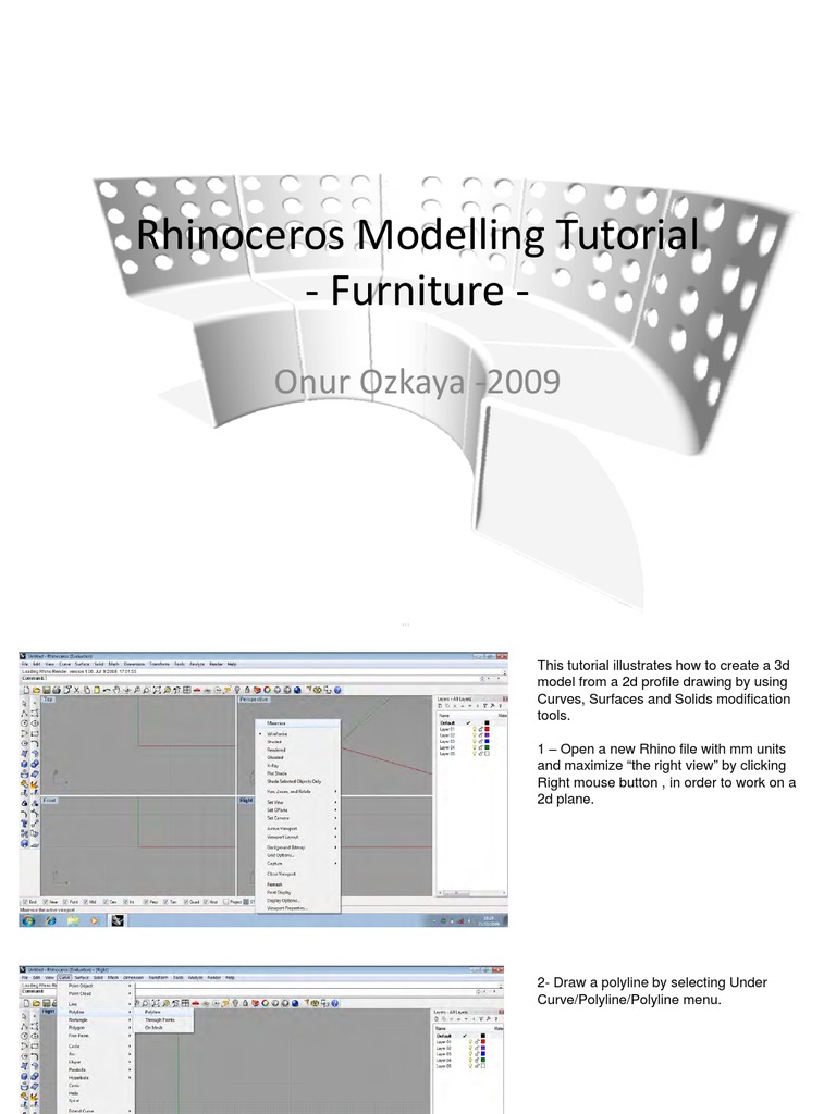 Rhino Modelling Tutorial | PDF | Perspective (Graphical) | Extrusion