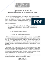 Application of R-VAT On Reimbursements For Professional Fees