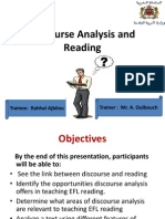 Discourse Analysis and Reading