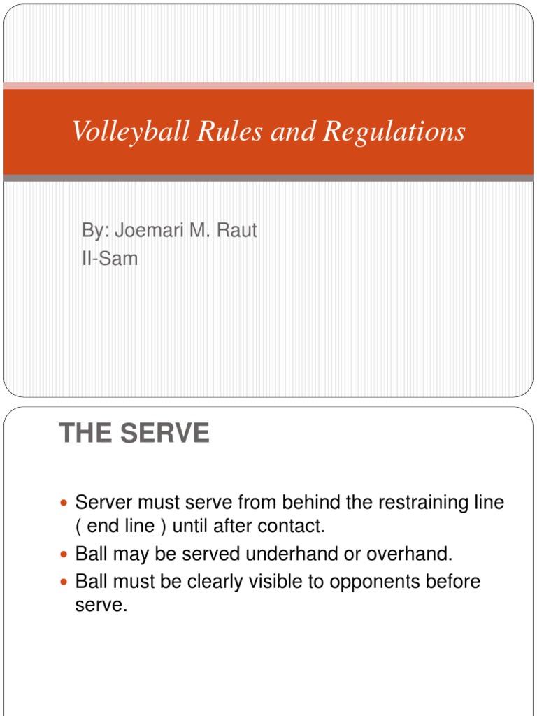  Volleyball Rules  and Regulations pptx Volleyball  Hobbies