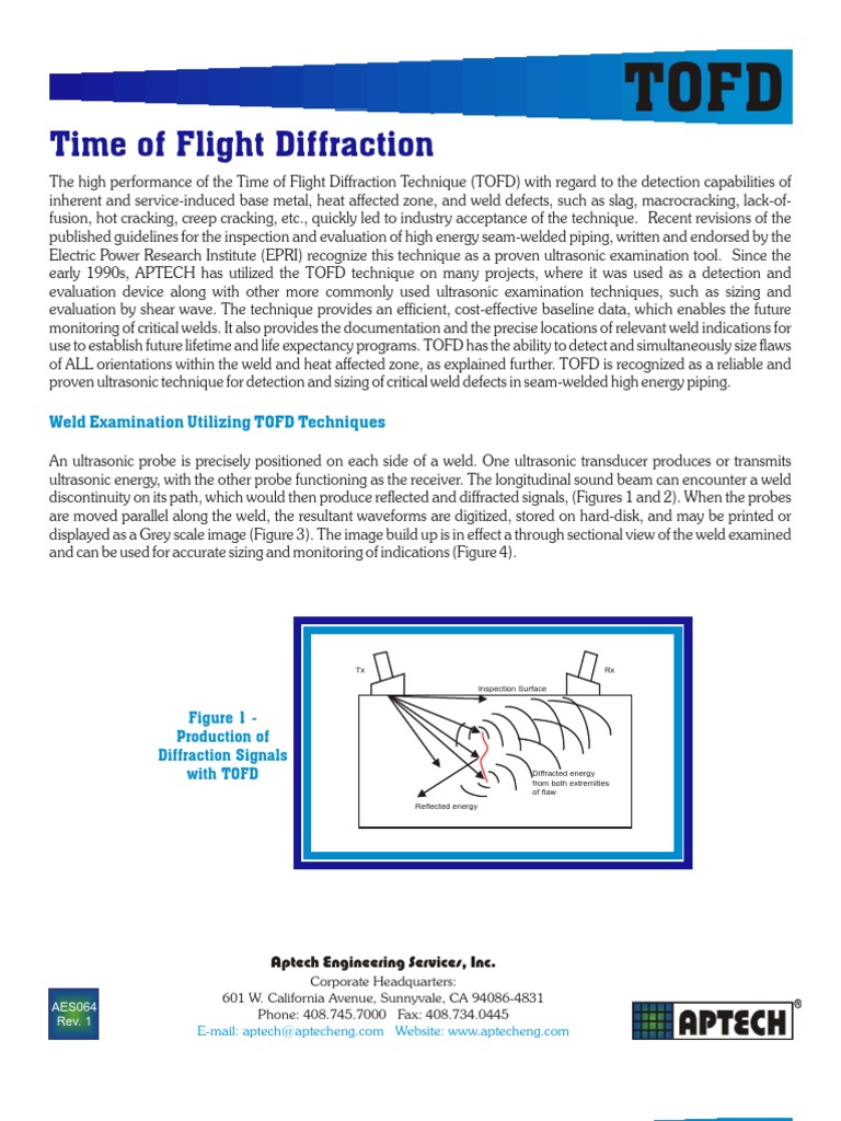 TOFD Time of Flight Diffraction | PDF | Ultrasound | Reflection (Physics)