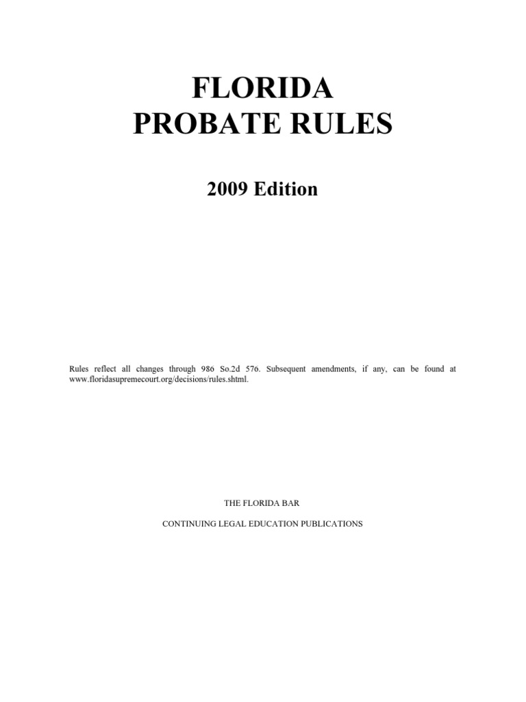 Florida Probate Rules Legal Guardian Service Of Process