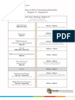 2012 Leeds School of Business, CU Boulder Orientation Schedule