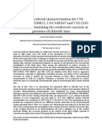 Interfacial characterization for UNS S32760, UNS S30815, UNS N08367 and UNS 2205 in solutions simulating the reinforced concrete in presence of chloride ions