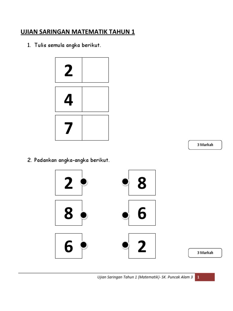 Ujian saringan maths