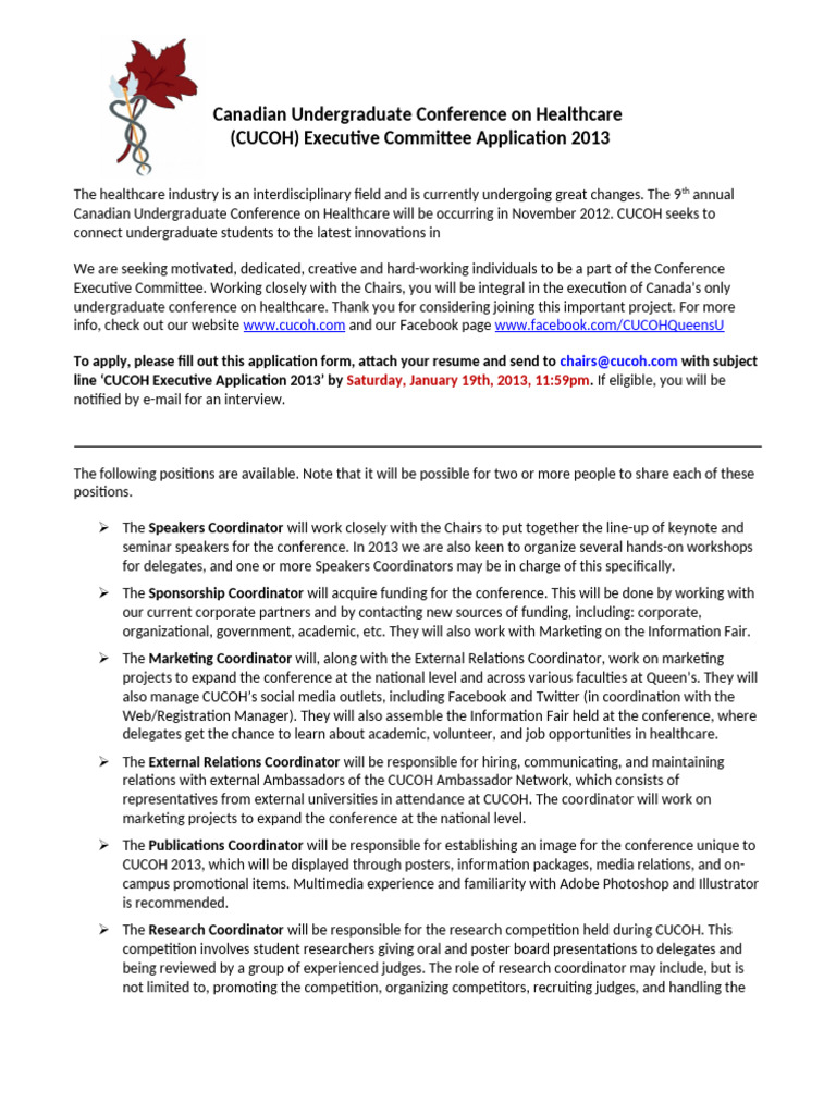 CUCOH 2013 Exec Committee Call | PDF | Secretary | Websites