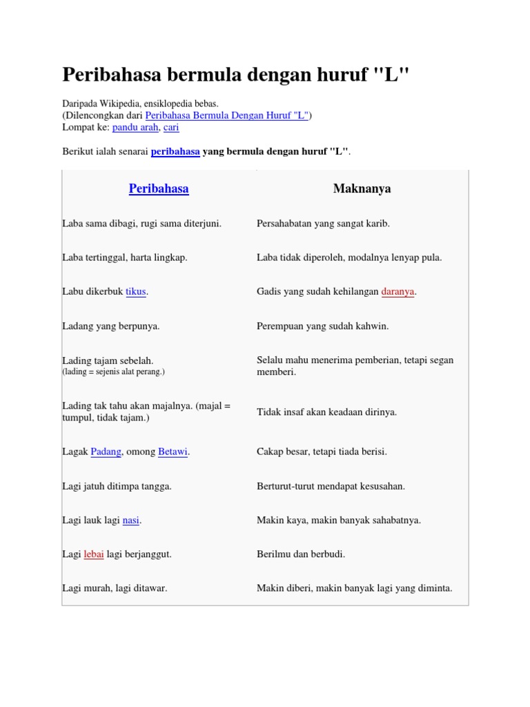 Peribahasa Bermula Dengan Huruf L Pdf