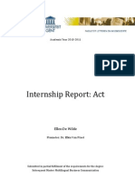 Internship Report: Act: Academic Year 2010-2011