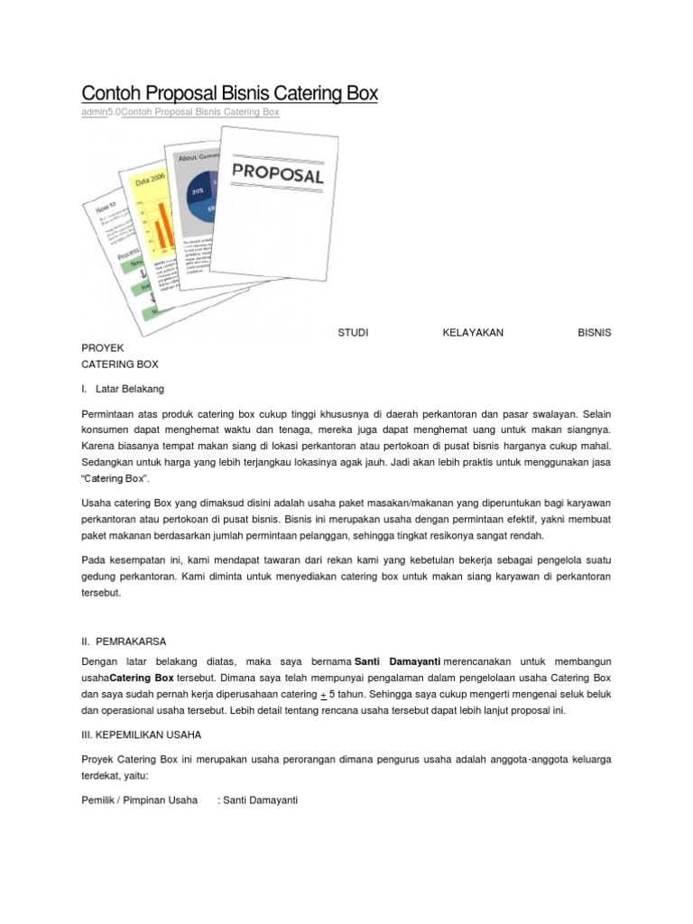 Contoh Proposal Usaha Catering Box - Simak Gambar Berikut