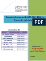 Southeast University: Report On Implementing ISO-9001:2008 in Composite Knit Industry