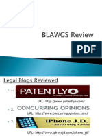 Presentation On Review of Legal Blogs "Concurring Opinions", "PatentlyO", and "IPhoneJD"