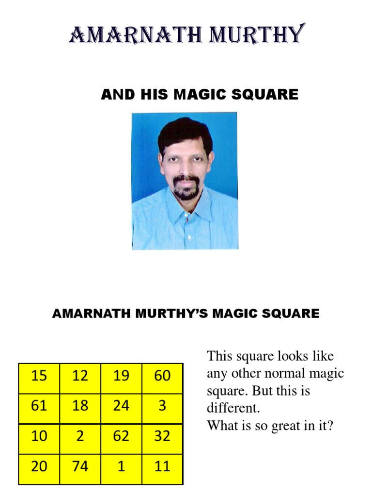 Birthday Magic Square | PDF | Magic (Paranormal) | Cultural Anthropology
