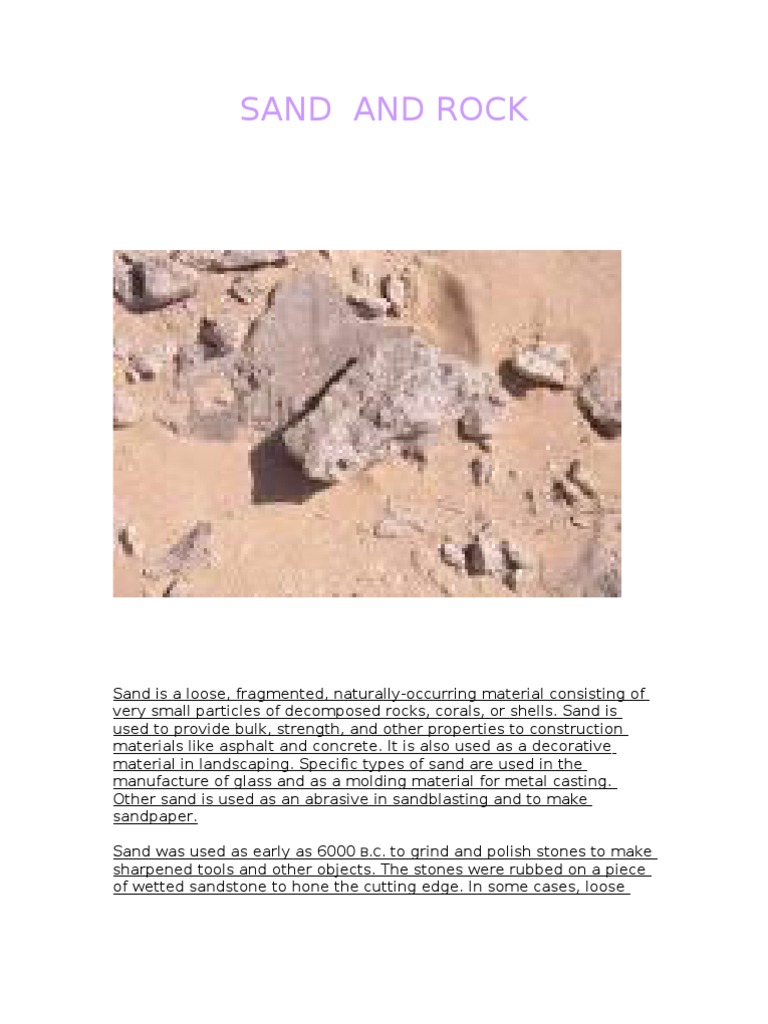 Sand and Rock Sand Chemical Substances