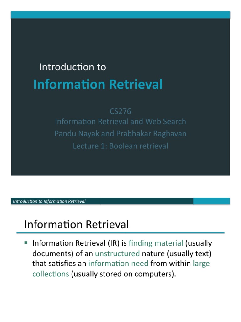 Intro To IRE | PDF | Search Engine Indexing | Information Retrieval