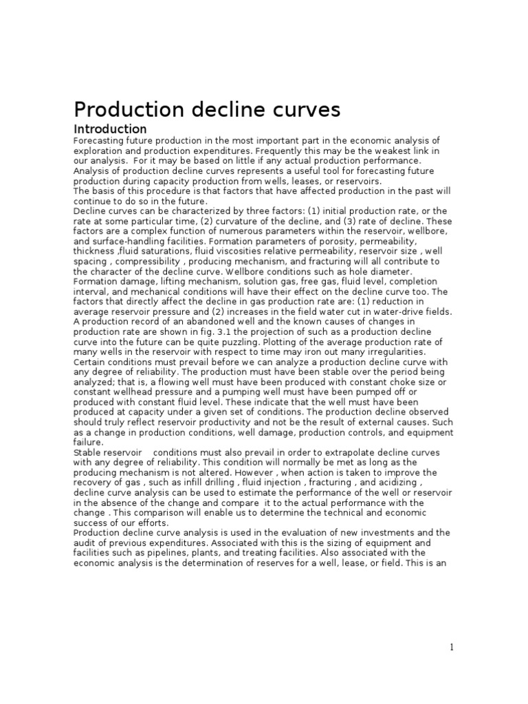 Analyzing Production Decline Curves | PDF | Logarithm | Petroleum Reservoir