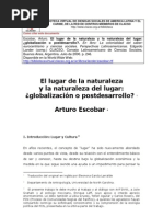Escobar Arturo - El Lugar de La Naturaleza Globalizacion O Postdesarrollo