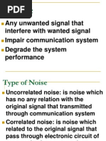 Noise: Any Unwanted Signal That Interfere With Wanted Signal Impair Communication System Degrade The System Performance