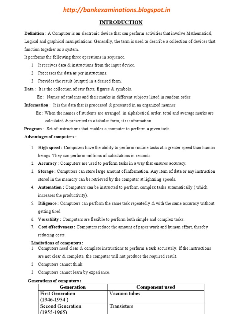 Basic Computer Knowledge | PDF