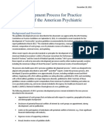 New Development Process For Practice Guidelines of The American Psychiatric Association